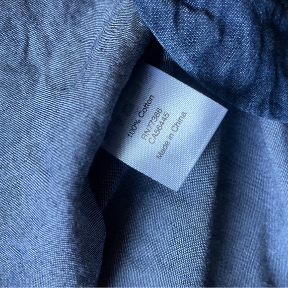 Denim J. Crew Dress w Flutter Sleeve Size XS Neutral Contemporary Country 10/10 - Picture 5 of 7